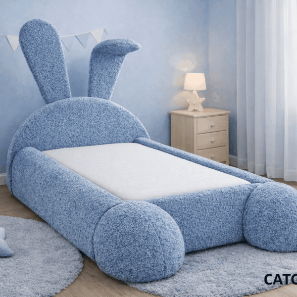 Łóżko dziecięce tapicerowane Króliczek Materiał- Catch ME